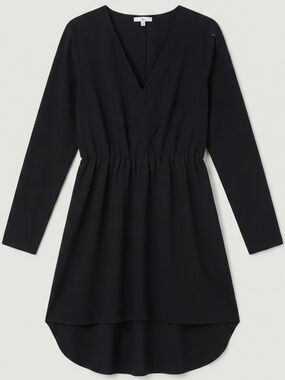 Wilfred Aritzia Black High-Low V-Neck Long Sleeve Dress Tunic(M)